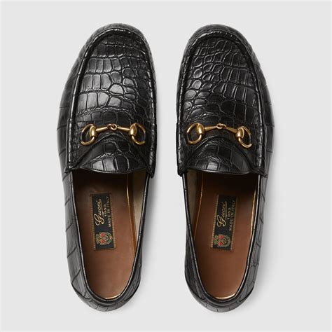 gucci alligator loafers mens|Gucci bit loafer.